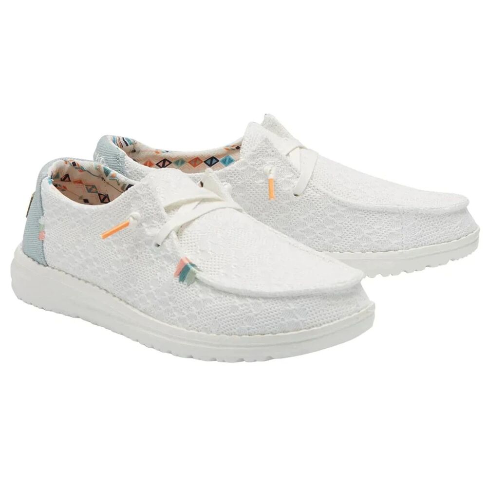 Hey Dude Wendy Women's Crotchet Bo Ho Lightweight Slip On Sneaker White NWOB 7 - Picture 2 of 7